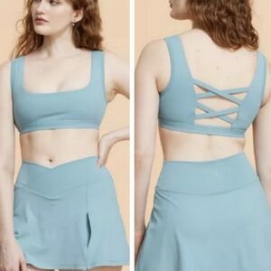 Blogilates Blue Crisscross Back Bralette